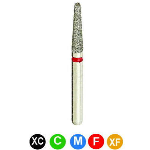 Première Gold Plated Diamond-Round End Taper Dental Burs – Fine Grit, Pk Of 5 (G856M/016F)